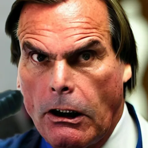 Image similar to bolsonaro in a n horror movie scene