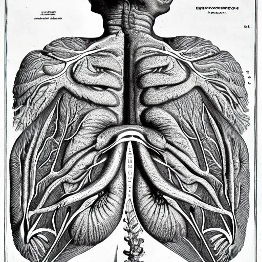 Prompt: Anatomic diagram of Alex Jones by Ernst Haeckel, Scientific illustration, internal organs
