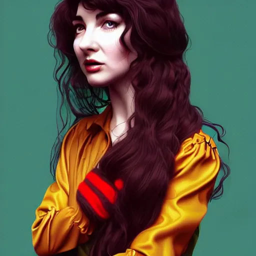 Image similar to richly detailed color illustration young kate bush illustrated by artgerm and mina petrovic and timothy kong and marina federovna. 3 - d shadowing, wuthering heights