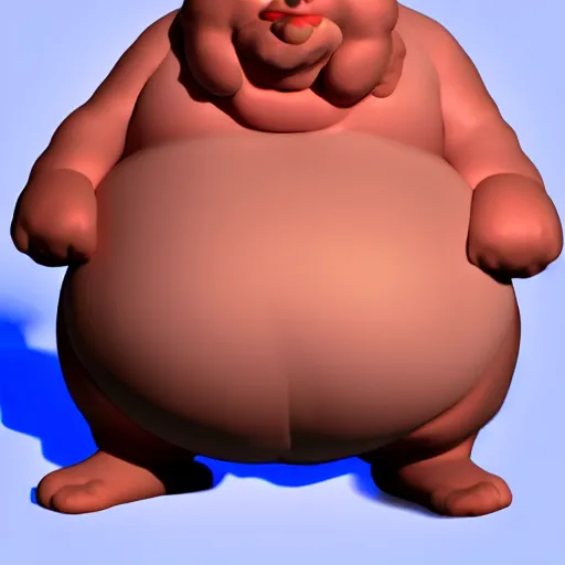 Prompt: claymation distorted fat man