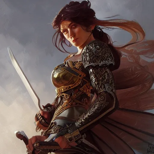 Image similar to a warrior, fighter, male, d & d, fantasy, intricate, elegant, highly detailed, digital painting, artstation, concept art, wallpaper, smooth, sharp focus, illustration, art by artgerm and greg rutkowski and alphonse mucha