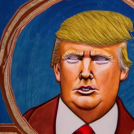 Prompt: donald trump as a roman fresco, very detailed, very beautiful, intricate