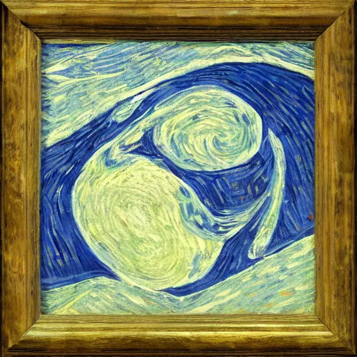 Image similar to the flat earth painted by van gogh