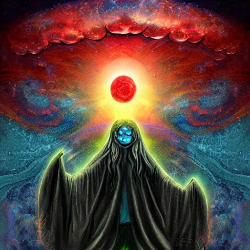 Image similar to lord of the dream world, cosmic horror art, digital art