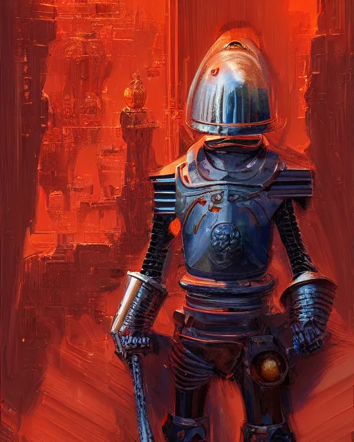 Image similar to a knight in the style of jean giraud / ralph mcquarrie / syd mead / john berkey hyper detailed photorealistic highlights and shadow hd 8 k post - processing high resolution character portrait concept art