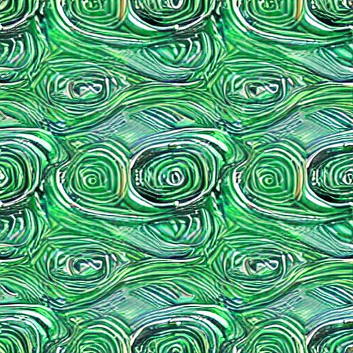 Prompt: green chrome swirling patterns