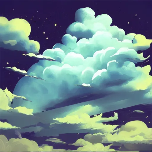 Prompt: box full of clouds, Trending on Artstation, Hiroaki Tsutsumi style