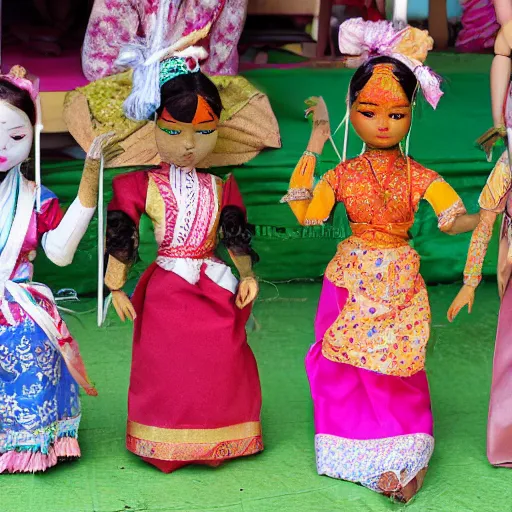 Image similar to Realistic photograph of dolls made in Losoong festival in India