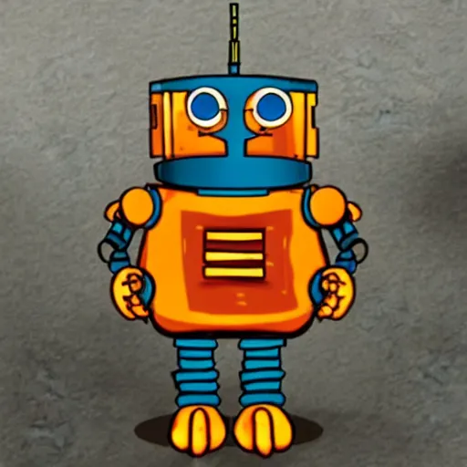 Prompt: a robot garfield