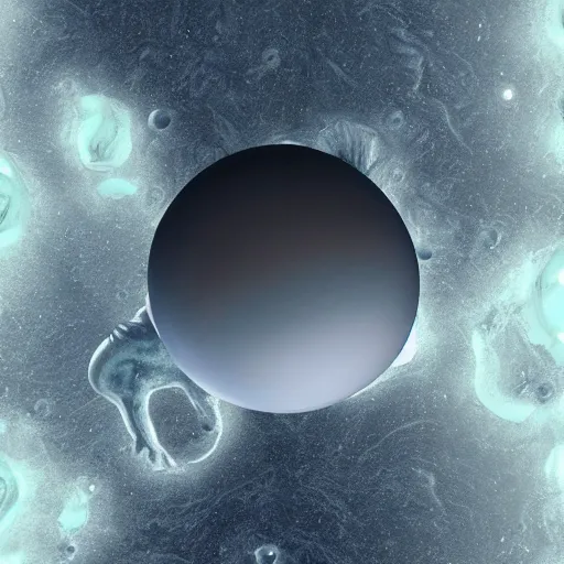 Image similar to Alien life form found on Enceladus, digital art