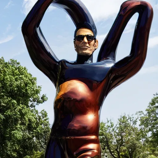 Prompt: 5 0 ft high jeff koons sculpture of jeff goldblum