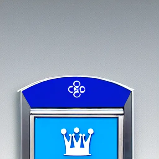 Prompt: blue atm with crown logo