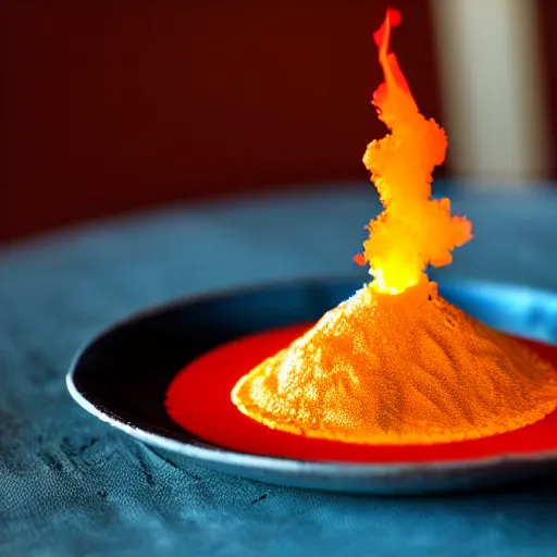 Image similar to miniature volcano on dinner plate