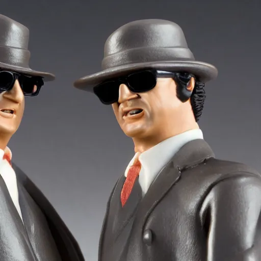 Image similar to a clay model of the blues brothers, highly detailed photo, hd