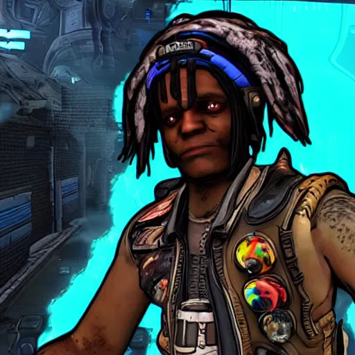 Image similar to Chief Keef in borderlands 2 very detailed 4K quality super realistic