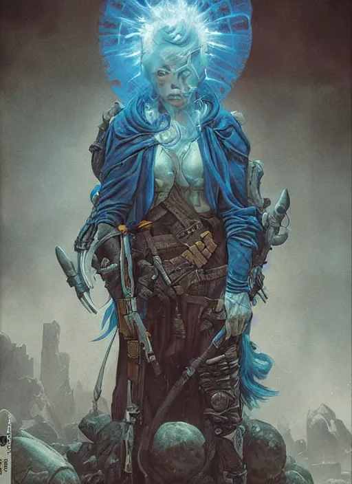 Image similar to hyper realistic photography portrait of postapocalyptic medieval religious occult amazon cinematic, brom, moebius, juan gimenez, peter mohrbacher, james gurney