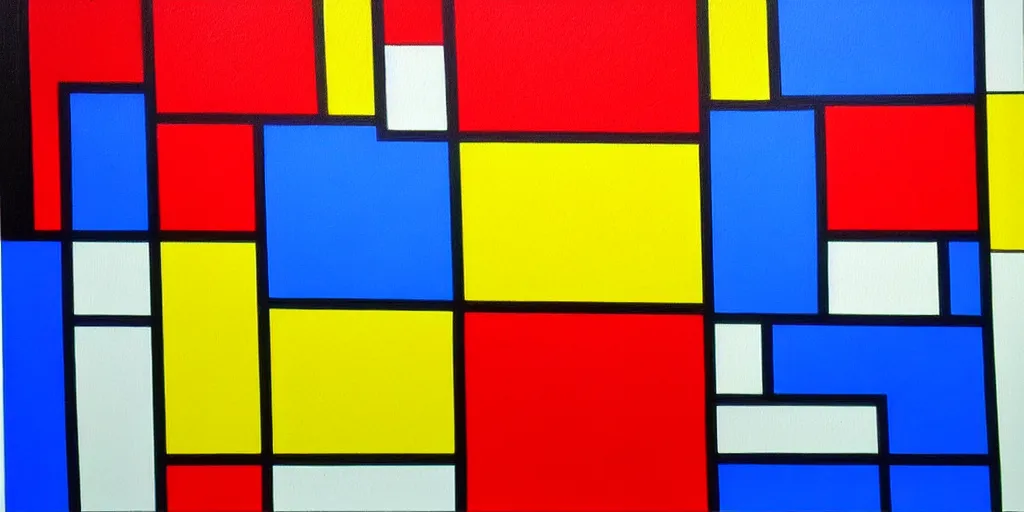 Prompt: a new painting of mondrian using new colors. sharp focus. detailed. artistic