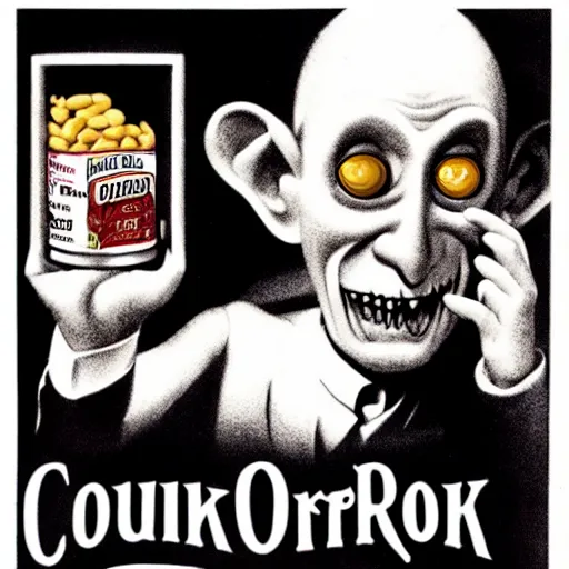 Prompt: count orlok heinz beans advertisement