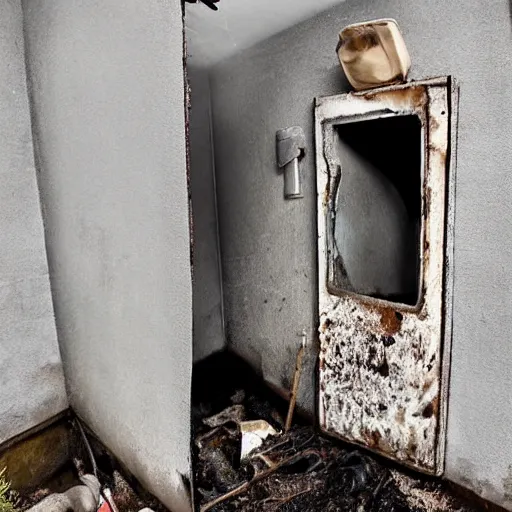 Prompt: charred toilet, craigslist photo