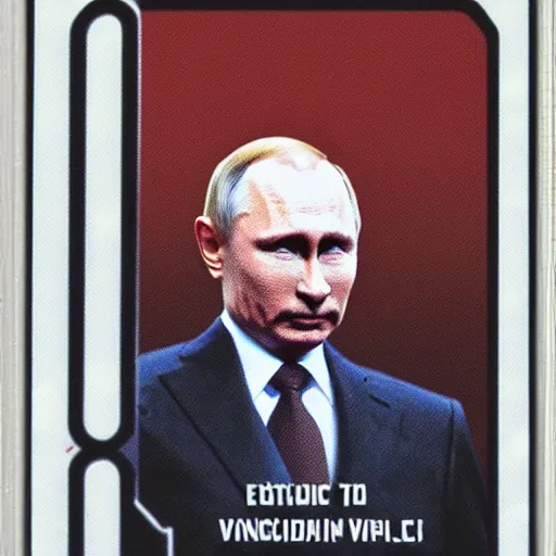 Image similar to a magic the gathering card, depicting vladimir putin as a wizzard, 8 k