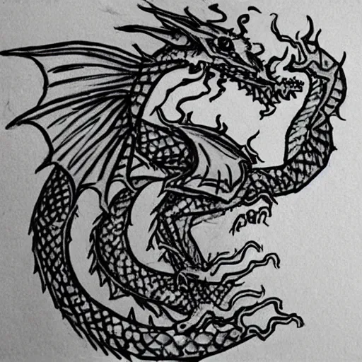 Prompt: “fire breathing dragon, stick figure drawing”