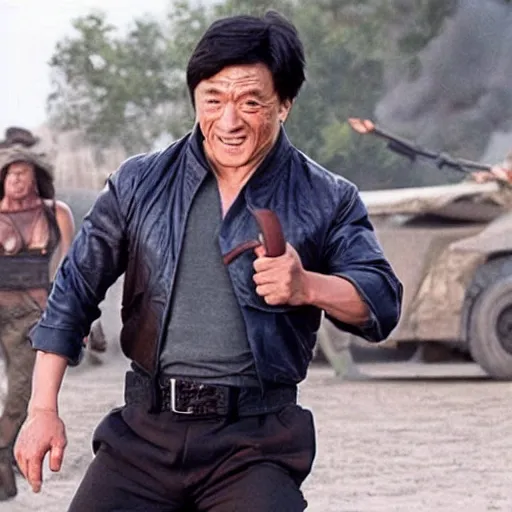 Image similar to Jackie Chan as part of the Expendables