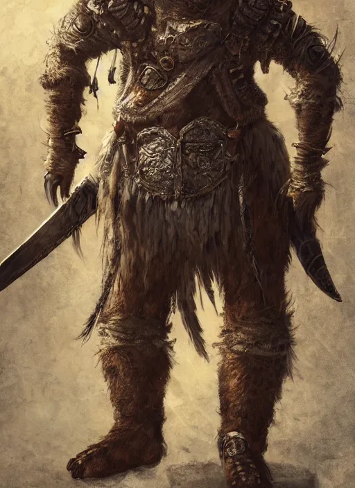 Prompt: detailed full body concept art illustration, plague style oil painting on canvas of an anthropomorphic capybara barbarian in full intricate clothing, biomutant, dystopian plague, micro detail, octane render, 4K