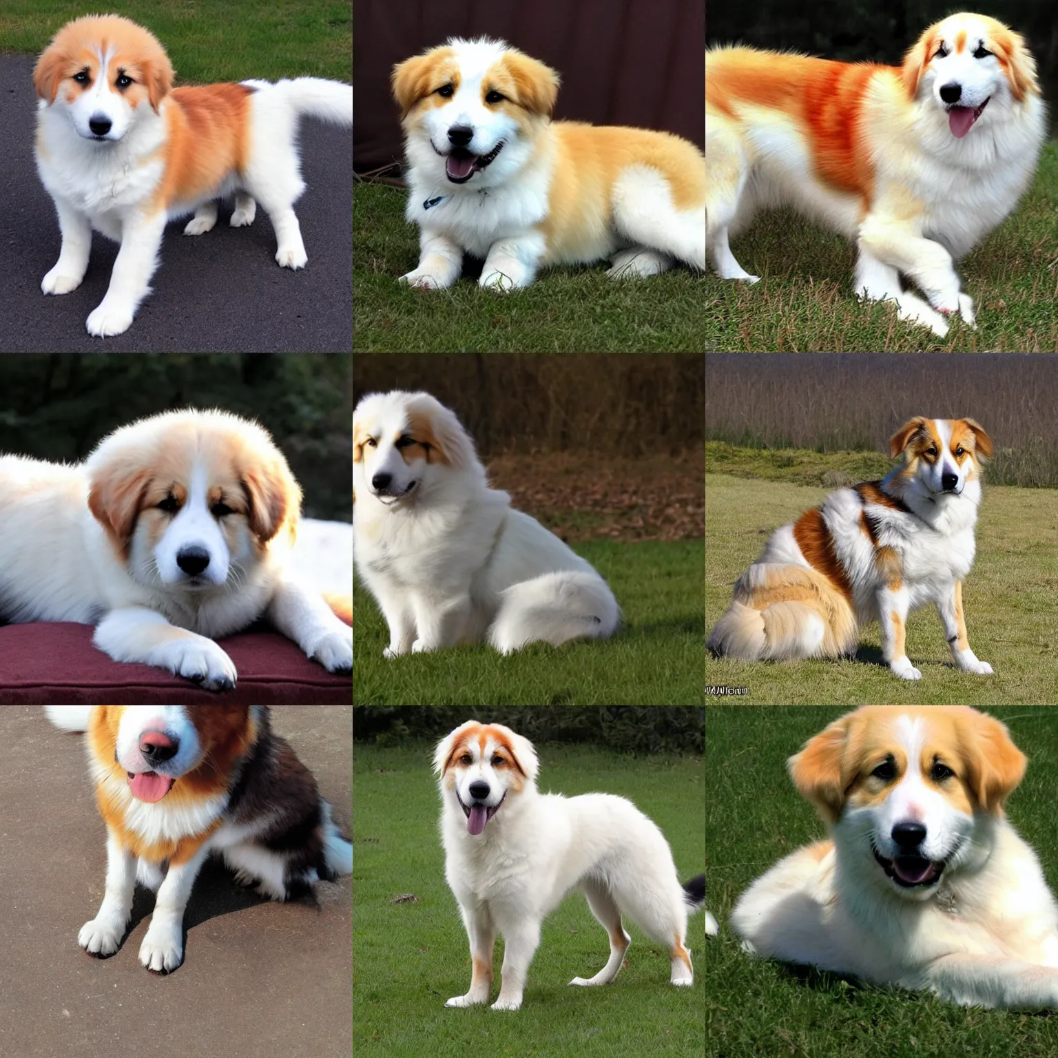 Prompt: foxhound corgi great Pyrenees dog