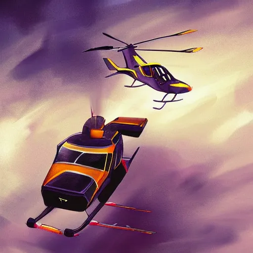 Image similar to kobe bryant flying a helicopter in heaven, amazing digital art, artstation