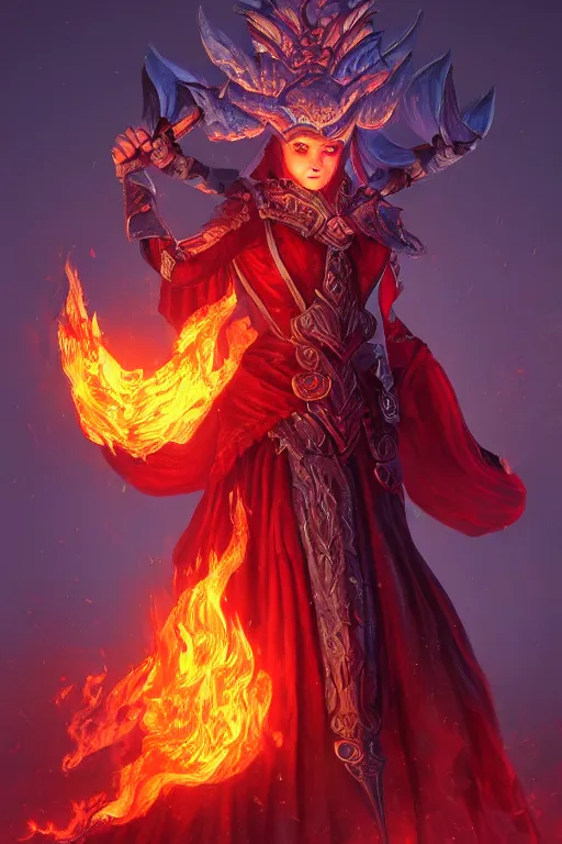 Image similar to Mage's Robe Imbued with Fire, digital art, trending on artstation, fantasy, magic, illustration, highly detailed