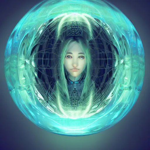 Image similar to ( ( ( psychonautist samurai ) ) ) in a bubble, digital art, award winning, volumetric lighting