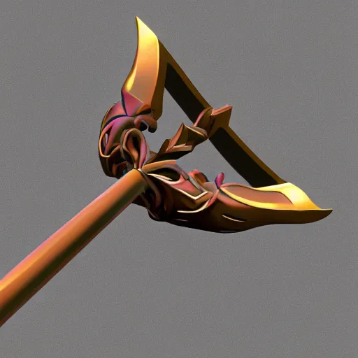 Image similar to 3 d render portrait of a fantasy magic bow weapon