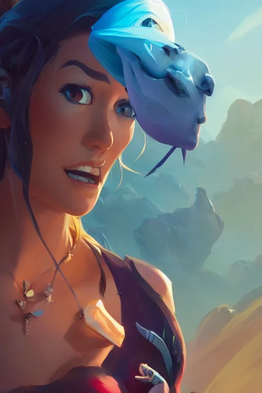 Image similar to epic lady portrait stylized as fornite style game design fanart by concept artist gervasio canda, behance hd by jesper ejsing, by rhads, makoto shinkai and lois van baarle, ilya kuvshinov, rossdraws radiating a glowing aura global illumination ray tracing hdr render in unreal engine 5