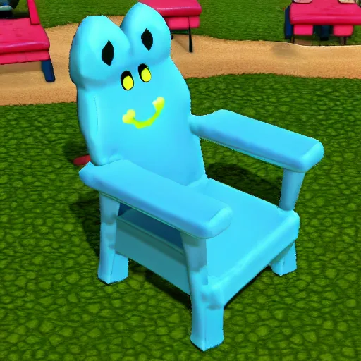 Prompt: froggy chair from animal crossing
