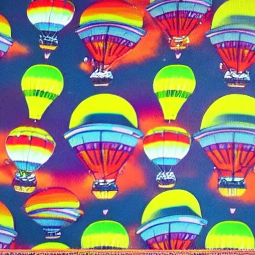 Image similar to rainbow cosmic sci fi hot air balloon ufo