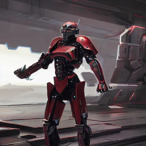 Image similar to skinny muscular pale man wearing scifi armor wielding two samurai swords, star citizen, full body shot, concept art