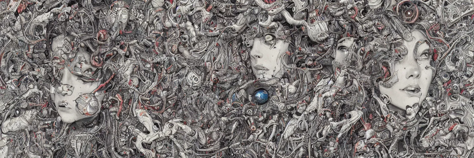 Prompt: a highly detailed beautiful portrait of alien invasion by james jean