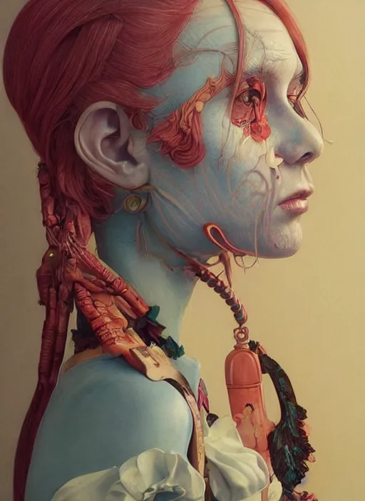 Image similar to portrait made of wood :: by Martine Johanna and Simon Stålenhag and Chie Yoshii and wlop and Guillermo del toro :: ornate, dynamic, particulate, rich colors, elegant, centered, artstation, smooth, sharp focus, octane render, 3d
