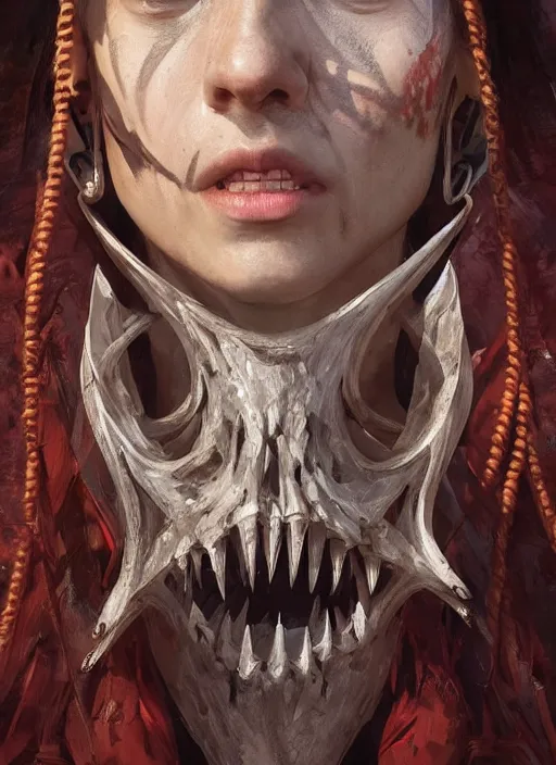 Image similar to a professional digital painting of a pirate with multiple jaws, beautiful bone structure, symmetrical facial features, intricate, elegant, concept art, sharp detail, focused, illustration, smooth render, art style by Ruan Jia and Mandy Jurgens and Ian Spriggs and William-Adolphe Bouguerea