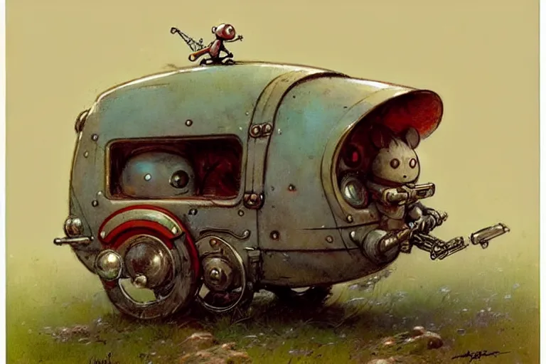 Image similar to adventurer ( ( ( ( ( 1 9 5 0 s retro future robot android robot mouse wagon. muted colors. ) ) ) ) ) by jean baptiste monge!!!!!!!!!!!!!!!!!!!!!!!!! chrome red