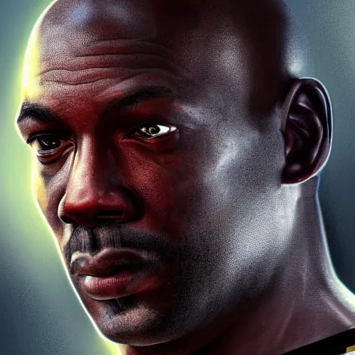 Image similar to time variance authority tva captures michael jordan, 4 k resolution, detailed, high quality, hq artwork, coherent, insane detail, concept art, character concept, character full body portrait