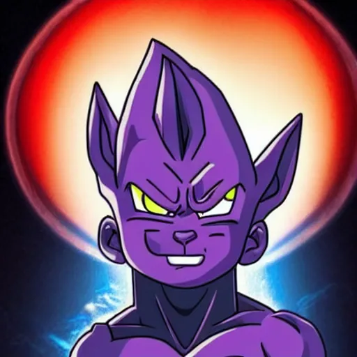 Image similar to beerus mixed with goku anime