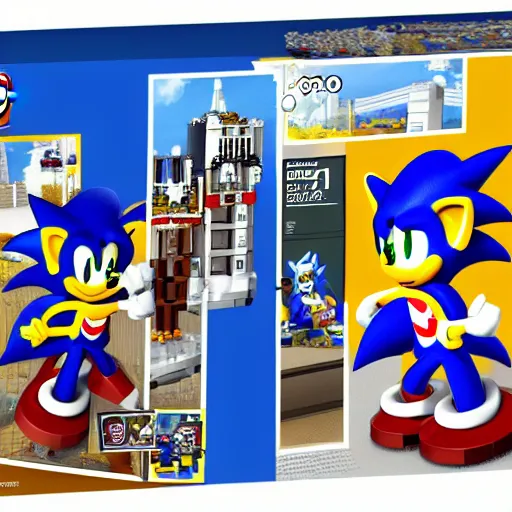 Image similar to sonic the hedgehog fbi chief lego set