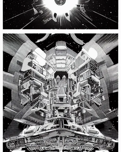 Image similar to mcbess illustration, scifi, futuristic, galaxy, nebula, raytracing, sharp focus, cinematic lighting, highly detailed, artstation, divine, ethereal palace