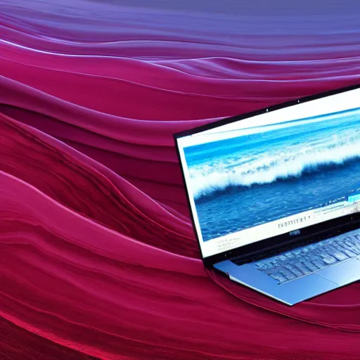 Image similar to cranberry tidal wave washes over computer,