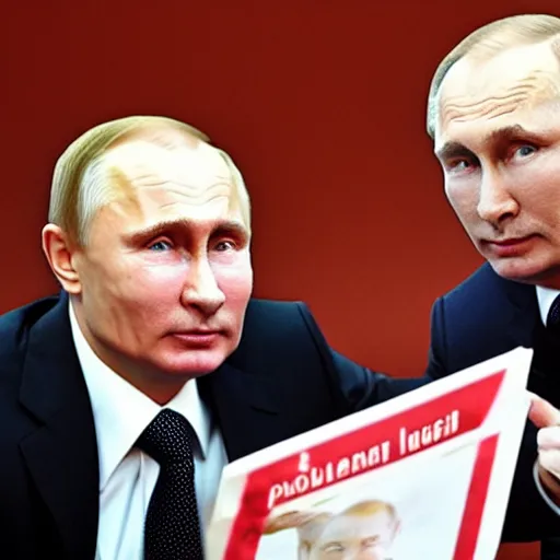 Image similar to putin teams up with a mysterious teenage putin