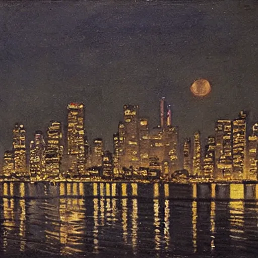 Prompt: toronto at night, painting by diego velazquez, very detailed