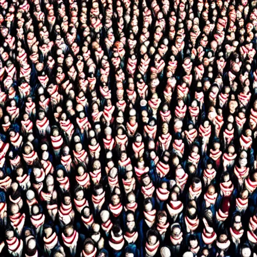 Image similar to hyperrealistic photography of highly detailed where's wally? by caravaggio wiew from above