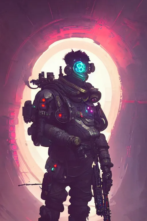 Image similar to soldier from apex legends, cyberpunk futuristic neon. decorated with traditional japanese ornaments by ismail inceoglu dragan bibin hans thoma greg rutkowski alexandros pyromallis nekro rene maritte illustrated, perfect face, fine details, realistic shaded, fine - face, pretty face