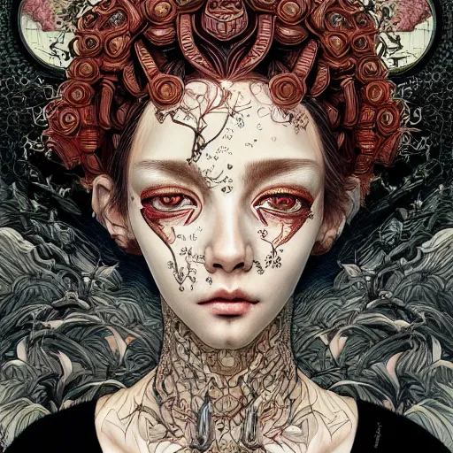 Prompt: beautiful portrait painted in jacek yerka and aykut aydogdu leslie zhang style drawn by vania zouravliov and takato yamamoto, inspired by cyberpunk, intricate acrylic gouache painting, high detail, sharp high detail, artstation, manga and anime